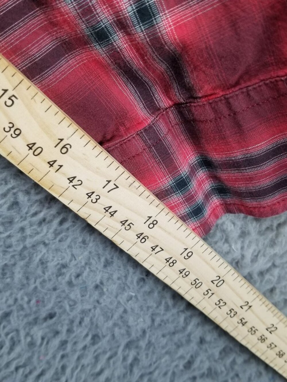 American Eagle Outfitters Shirt Mens Large Red Plaid Long Sleeve Button Up Slim - Picture 8 of 10